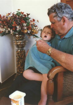 Enjoying caramel dairy food