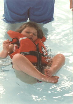 Floating in the pool